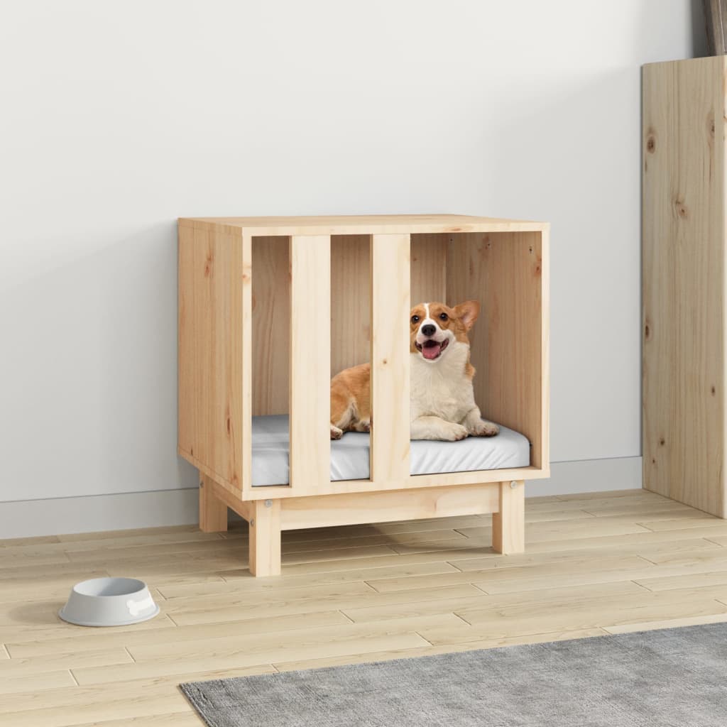 Niche pour chien en bois de pin massif