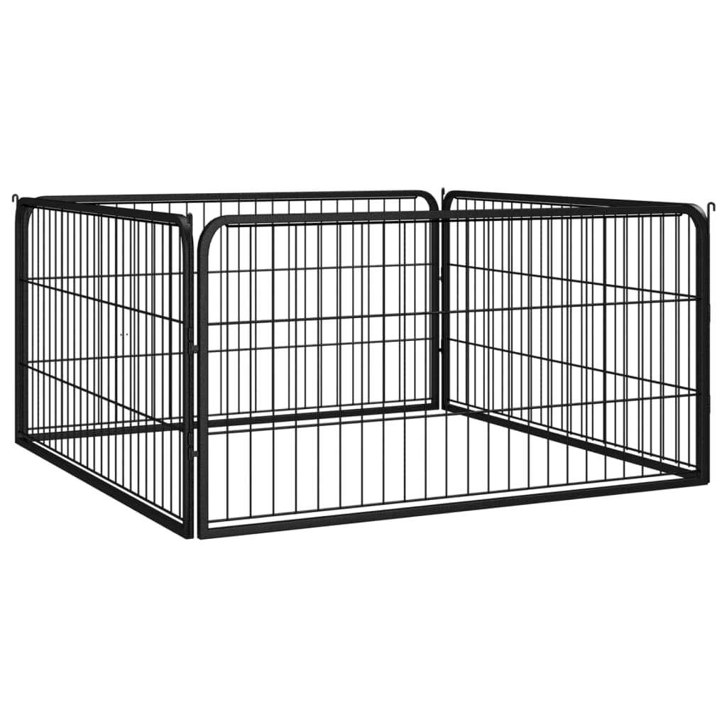 Parc pour chien 4 panneaux (acier thermolaqué)