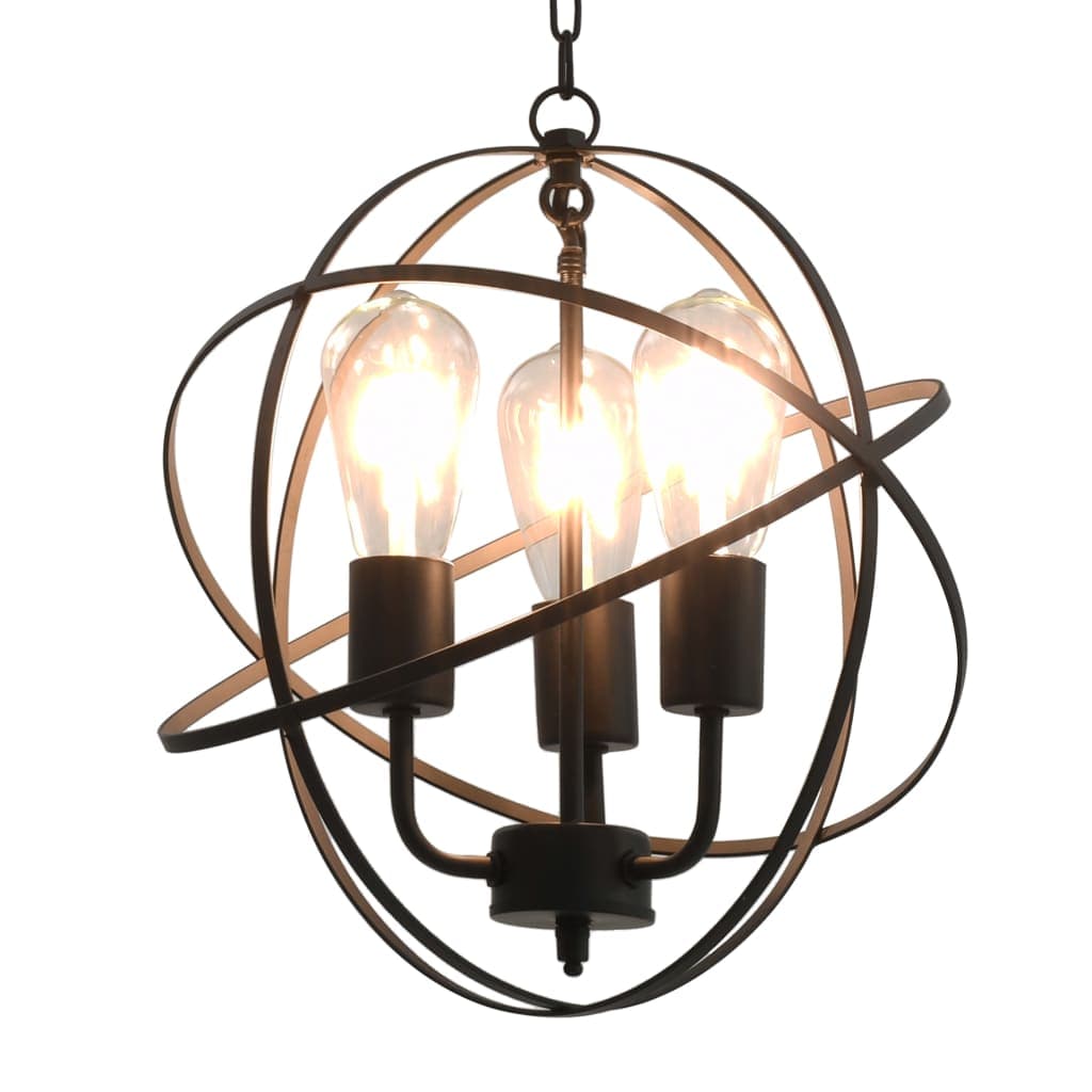 Suspension noire 3 globes (E27)