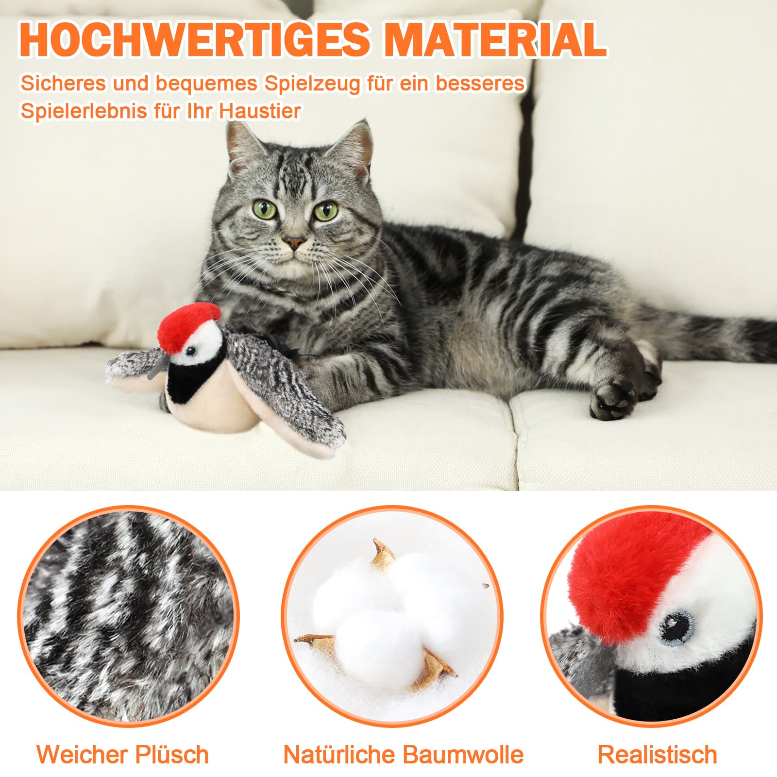 Jouet électrique interactif pour chat (oiseau)