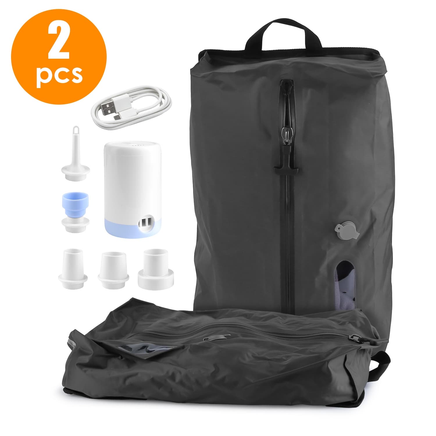 Sacs de compression sous vide 17 L (x2) + pompe